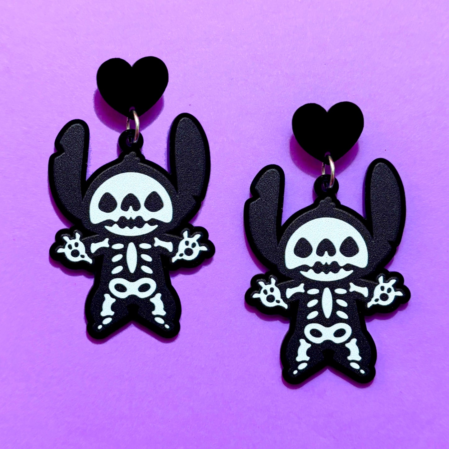 Skeleton Stitch Acrylic Drop Earrings