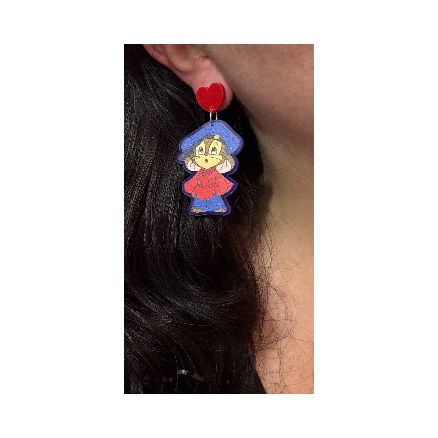 Fievel Mouse Acrylic Drop Earrings