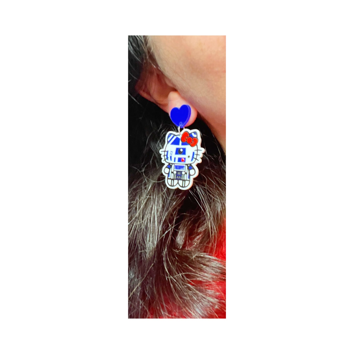 R2 Droid Kitty Droid Drop Earrings