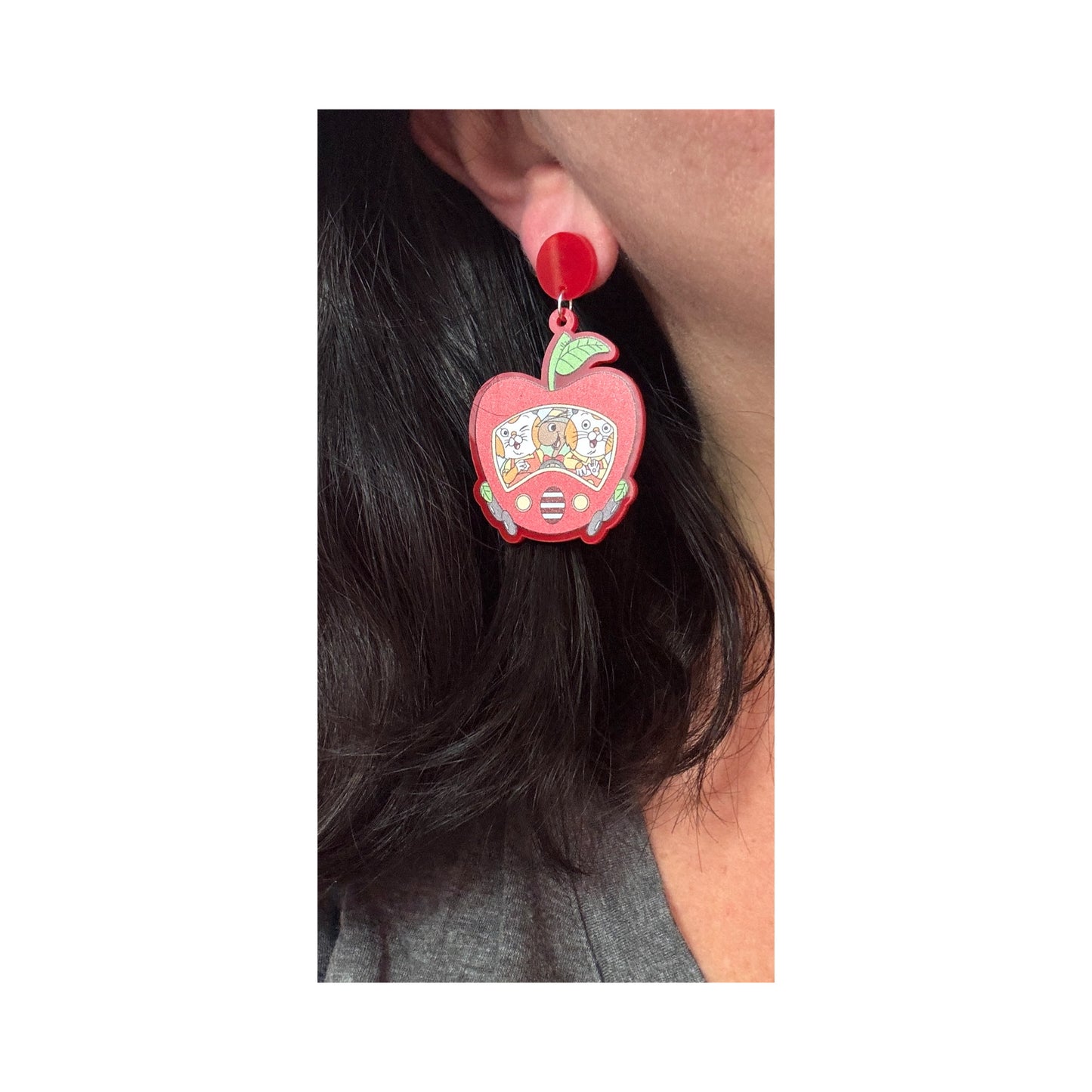 Scarry Friends Apple Car Drop Earrings