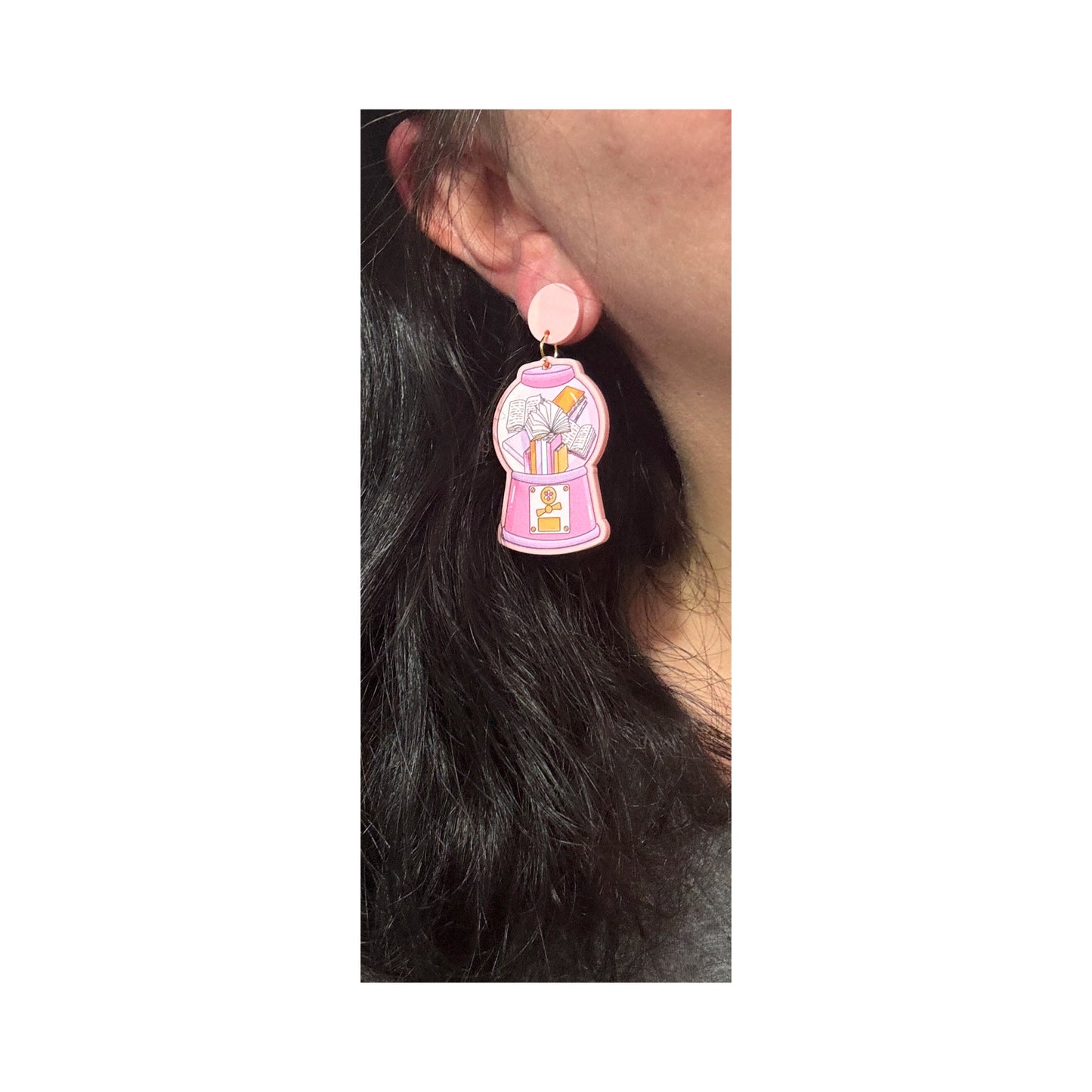 Bookish Gumball Machine Drop Earrings