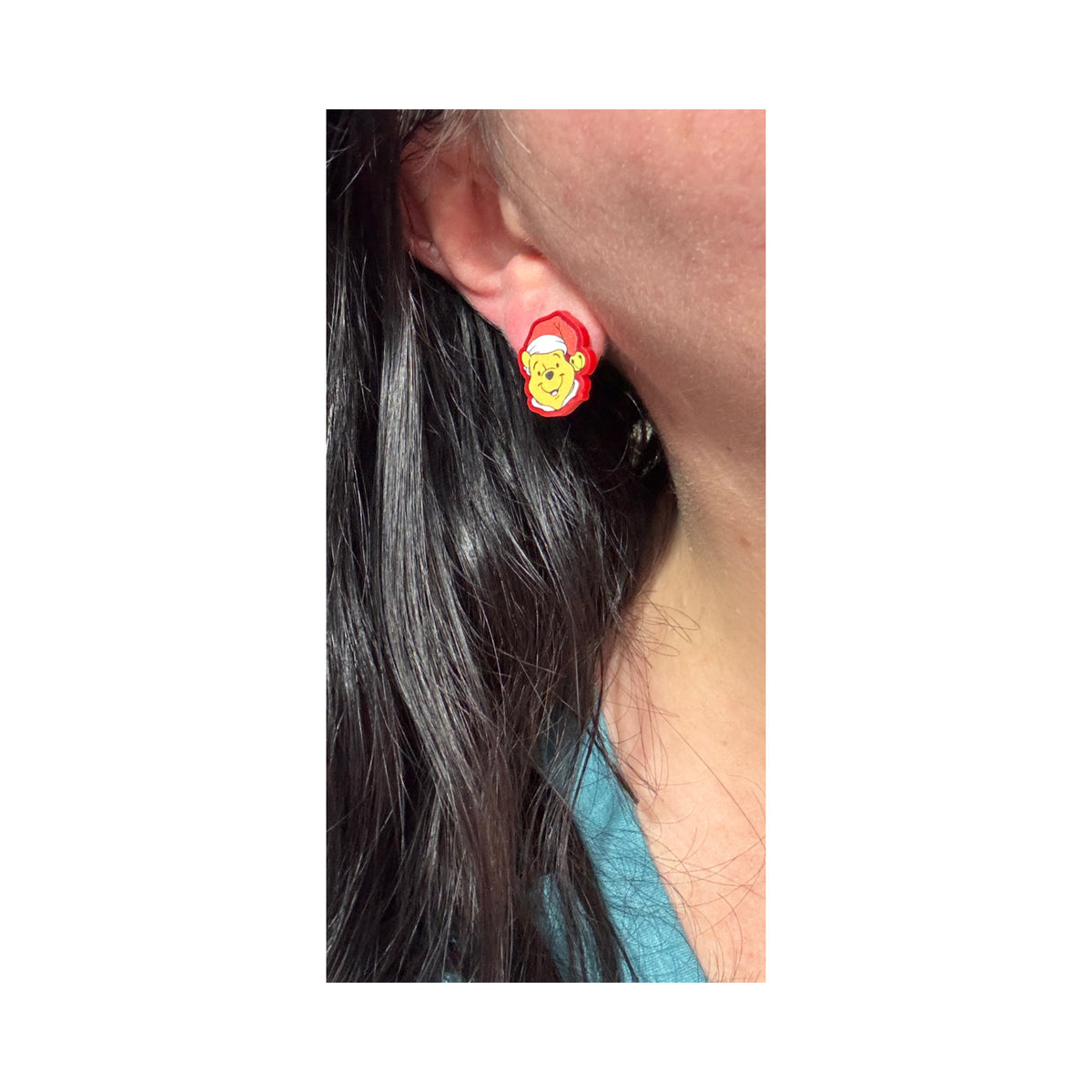 Santa Pooh Post Earrings