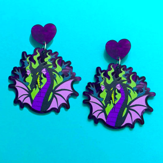Villain Dragon Flames Drop Earrings