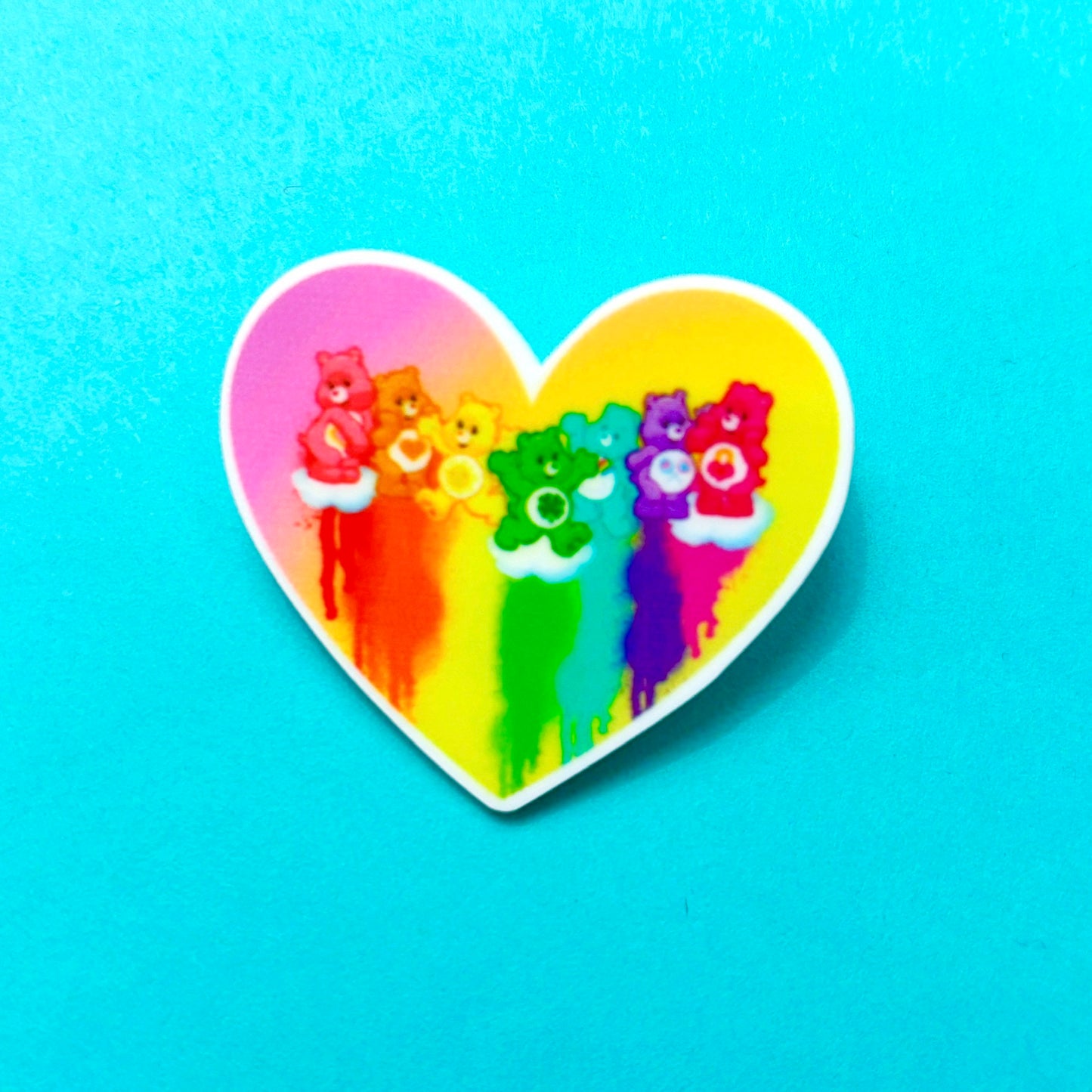 Rainbow Bears Heart Pin
