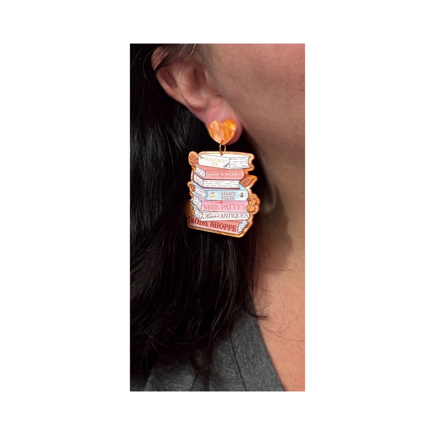 Stars Hollow Bookstack Drop Earrings