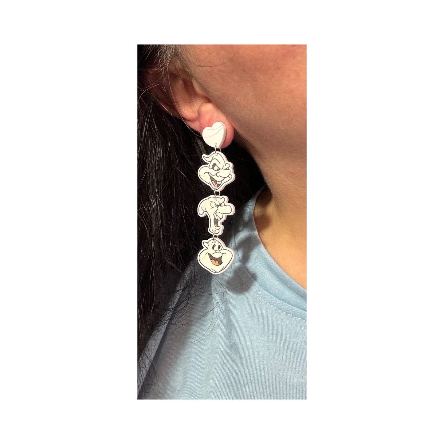 Ghostly Trio Tiered Drop Earrings