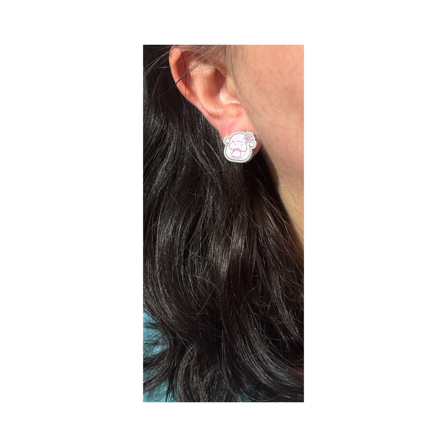 Summer Daisy Baby Hippo Post Earrings