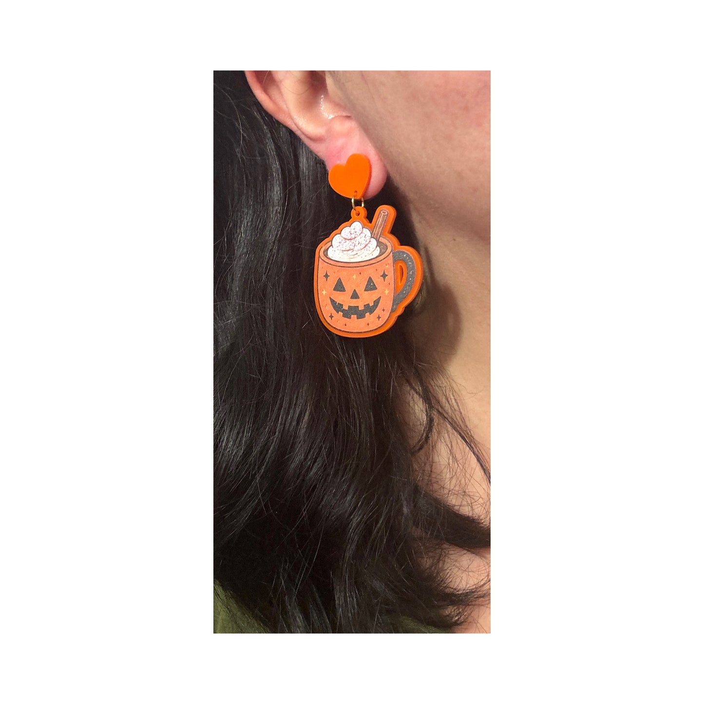 Jack-o’-lantern Mug Drop Earrings