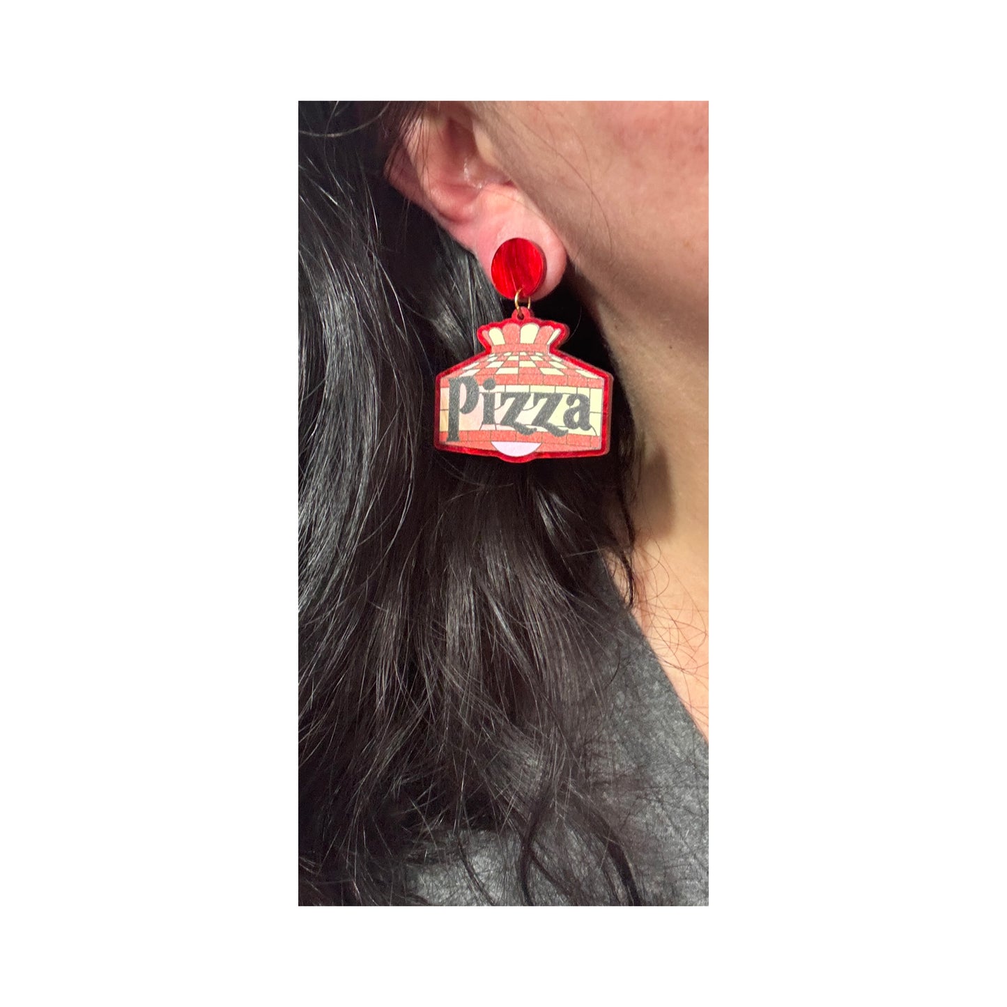 Pizza Lamp Drop Earrings