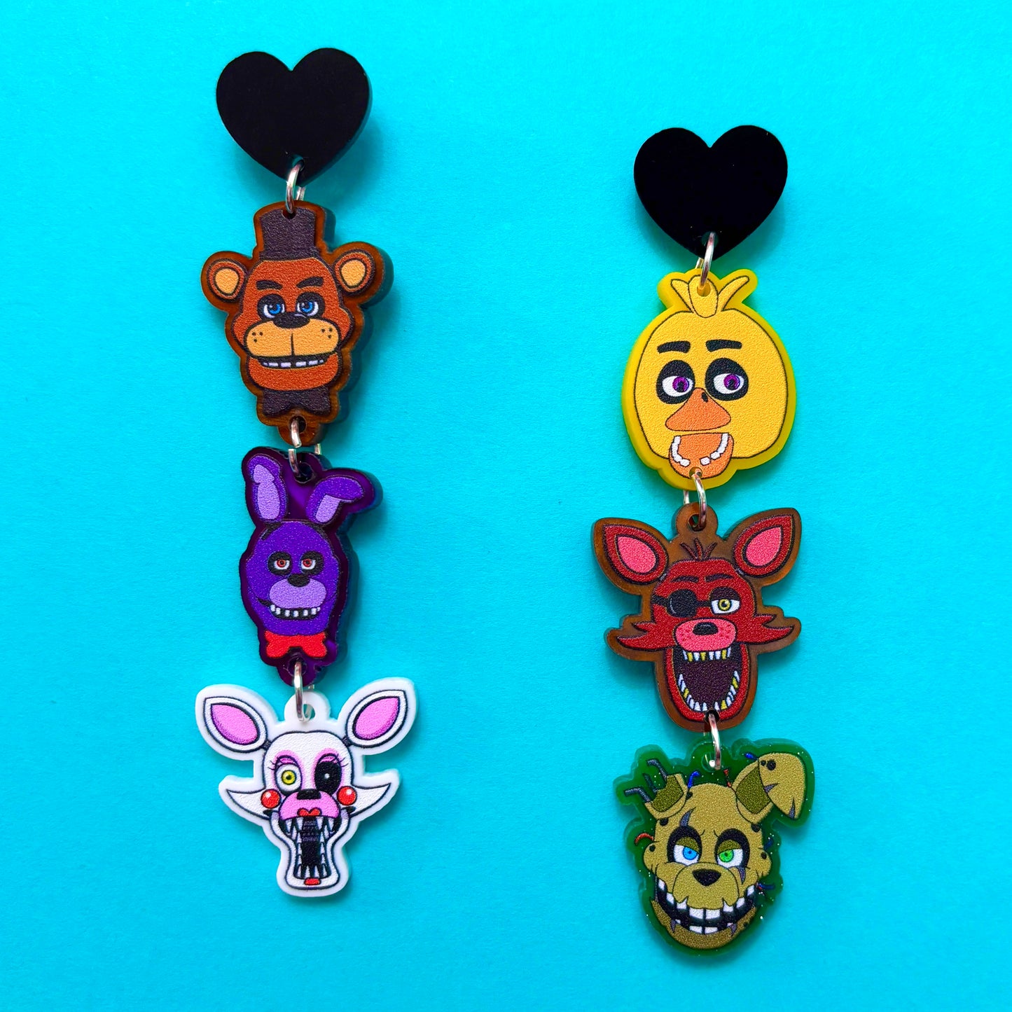 Freddy & Friends FNAF Tiered Drop Earrings