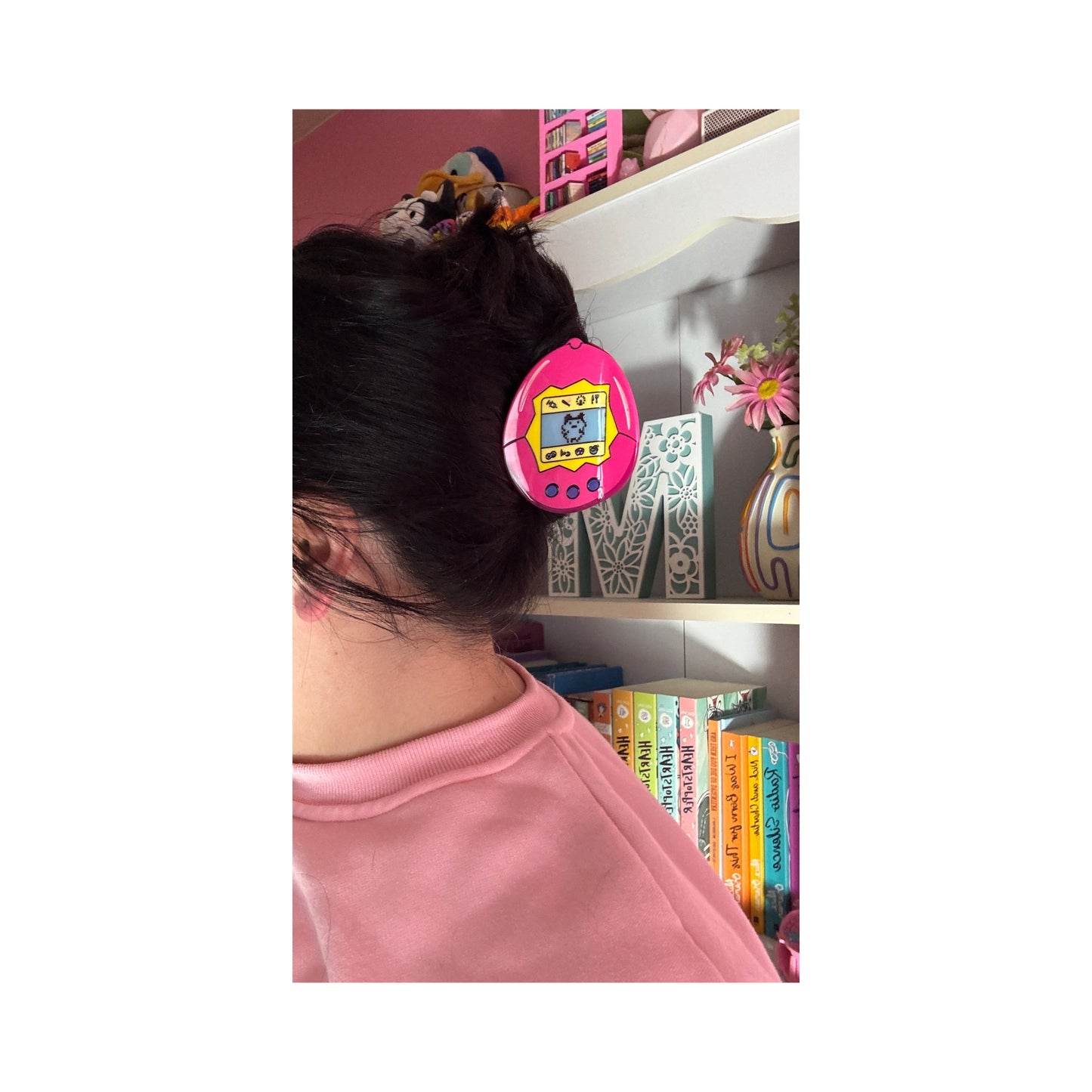 Hot Pink Digital Pet Hair Claw Clip