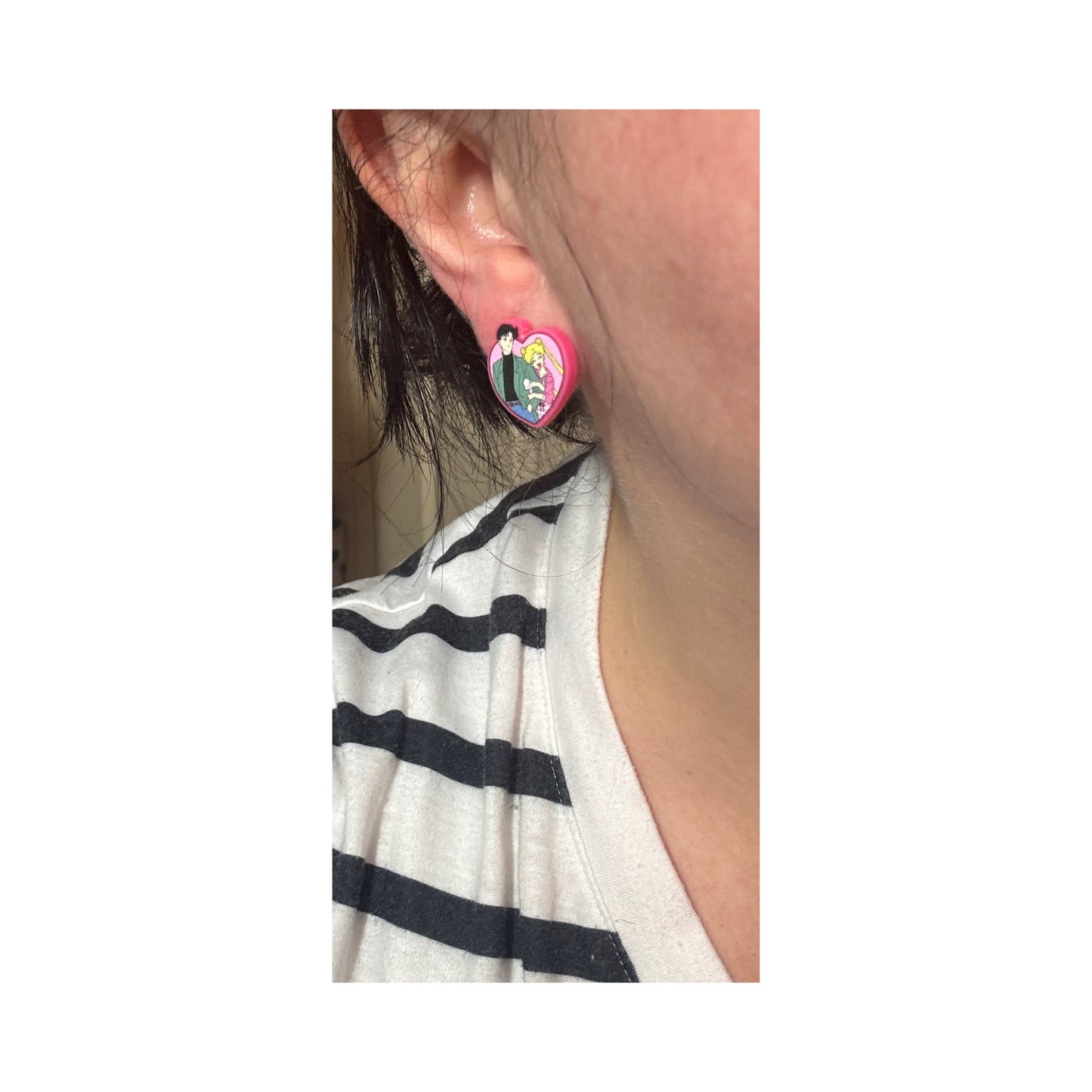 Serena & Darien Heart Post Earrings