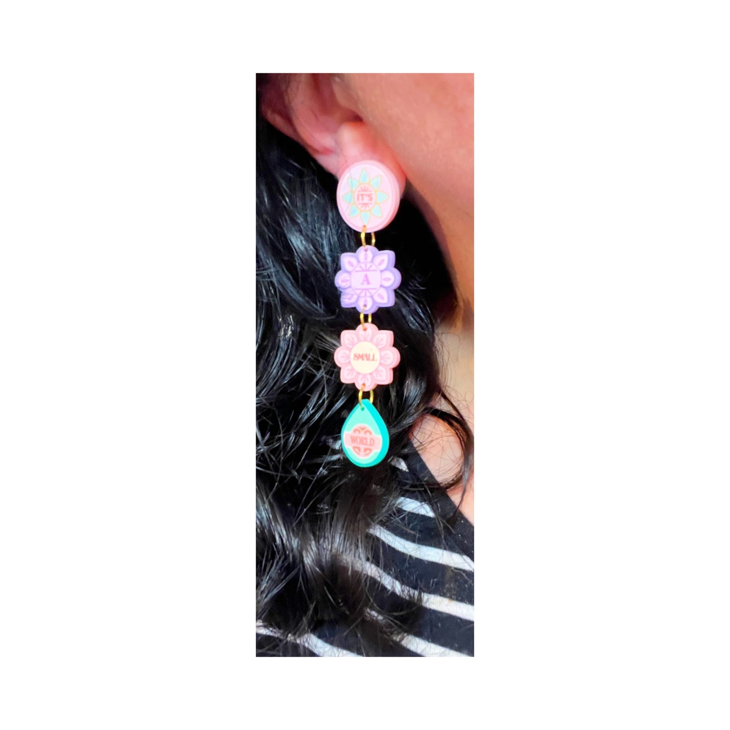 Small World Tiered Acrylic Drop Earrings