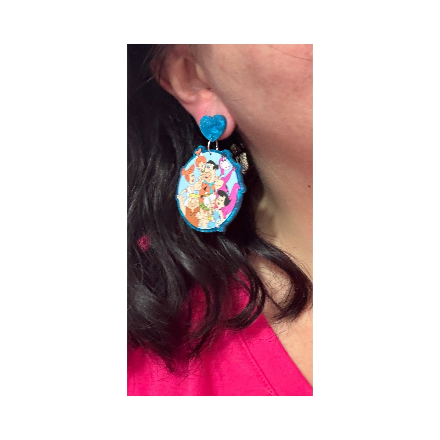 Bedrock Family Acrylic Drop Earrings