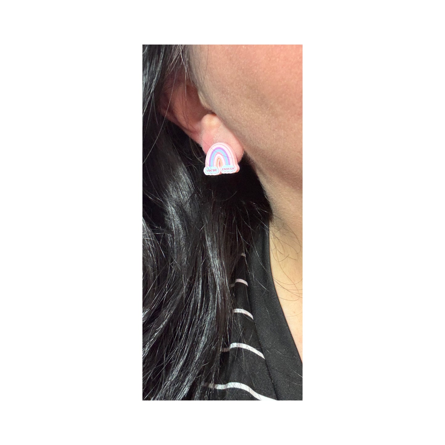 You’re Enough Rainbow Post Earrings