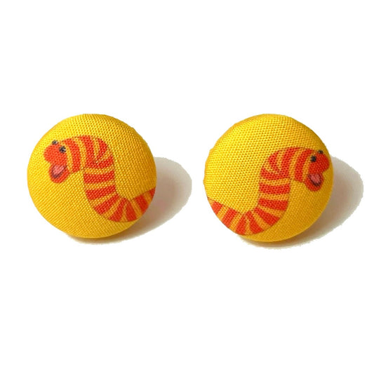 Slimey Fabric Button Earrings