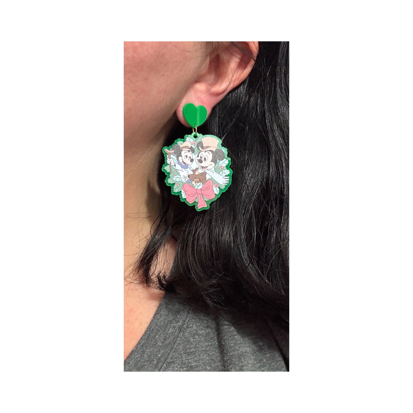 Mouse Cratchit & Tiny Tim Drop Earrings