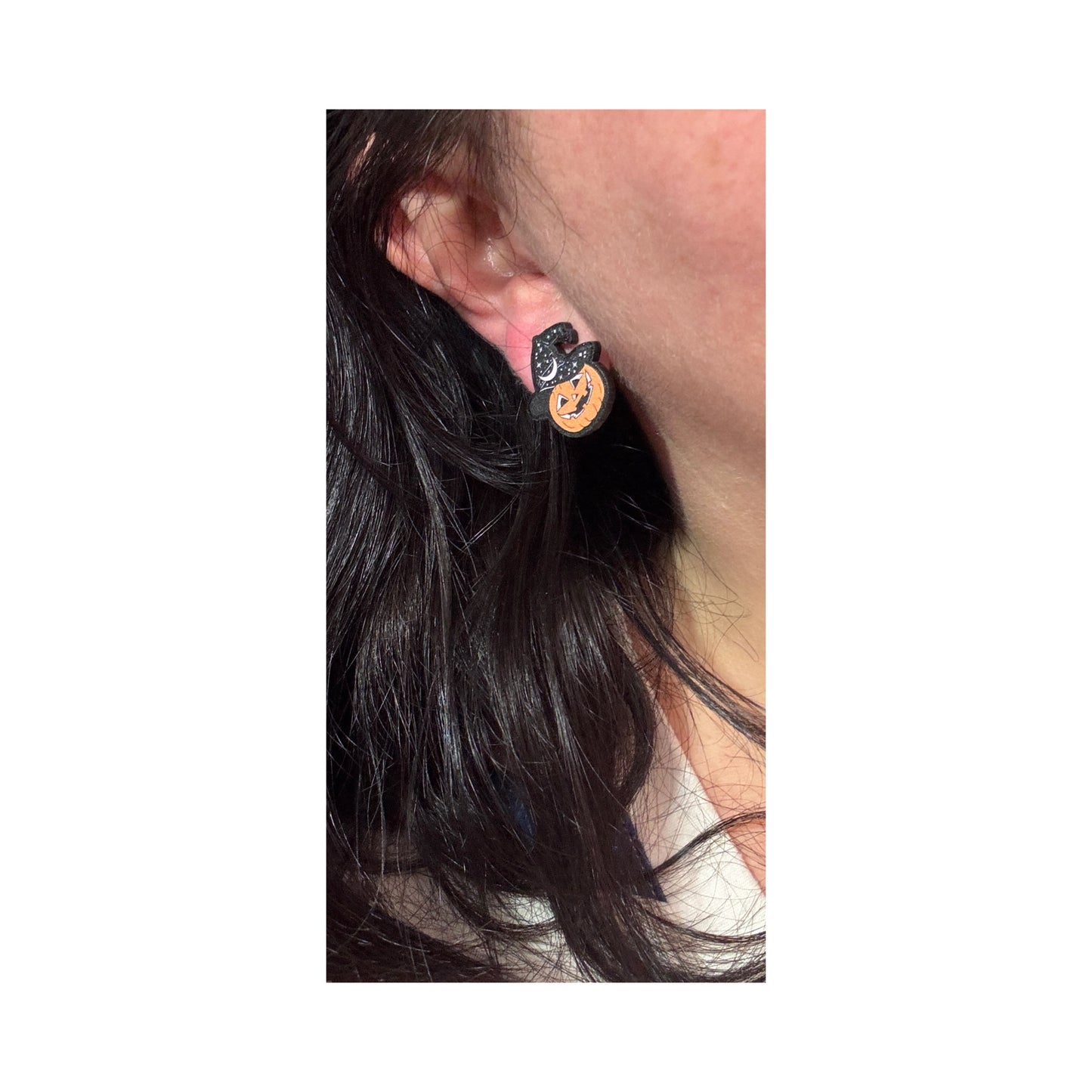 Witchy Jack-O-Lantern Cutie Post Earrings
