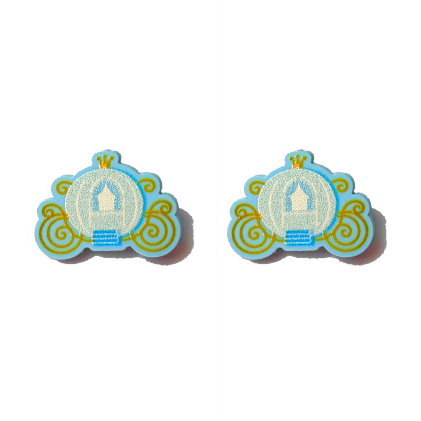 Princess Carriage Post Earrings