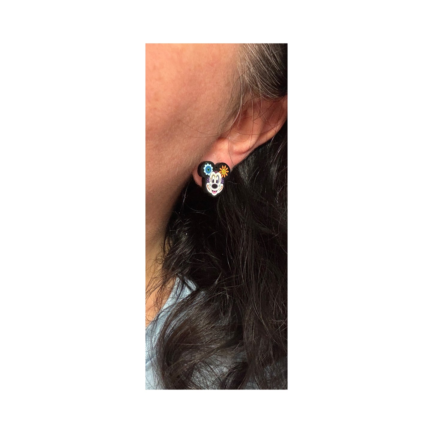 Calavera Mouse Couple Post Earrings