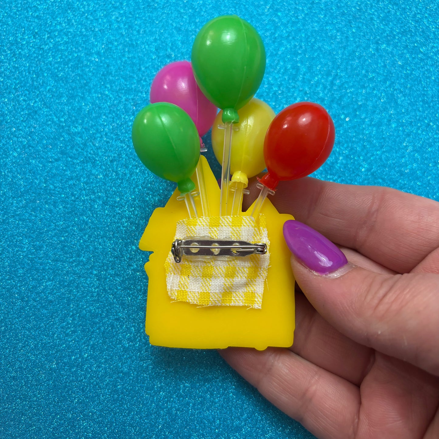 Up! House & Balloons Brooch