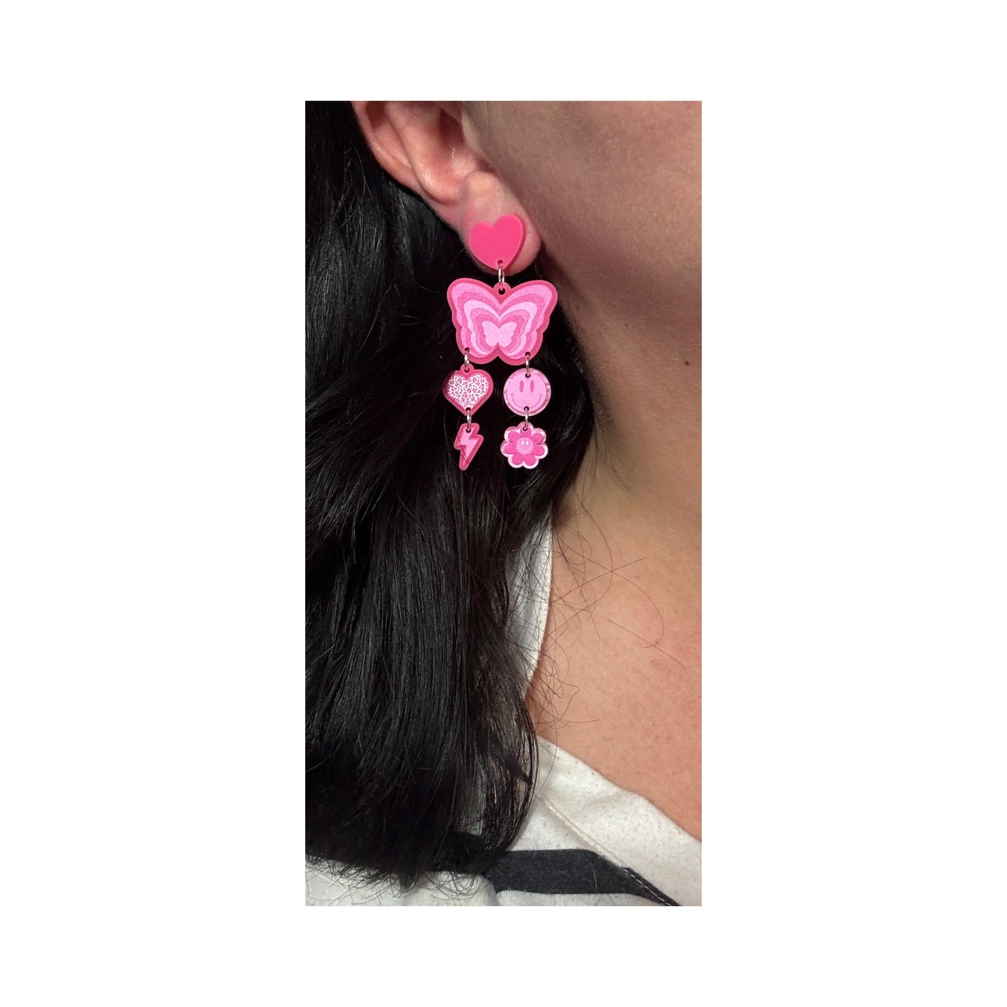 Y2K Butterfly Tiered Drop Earrings