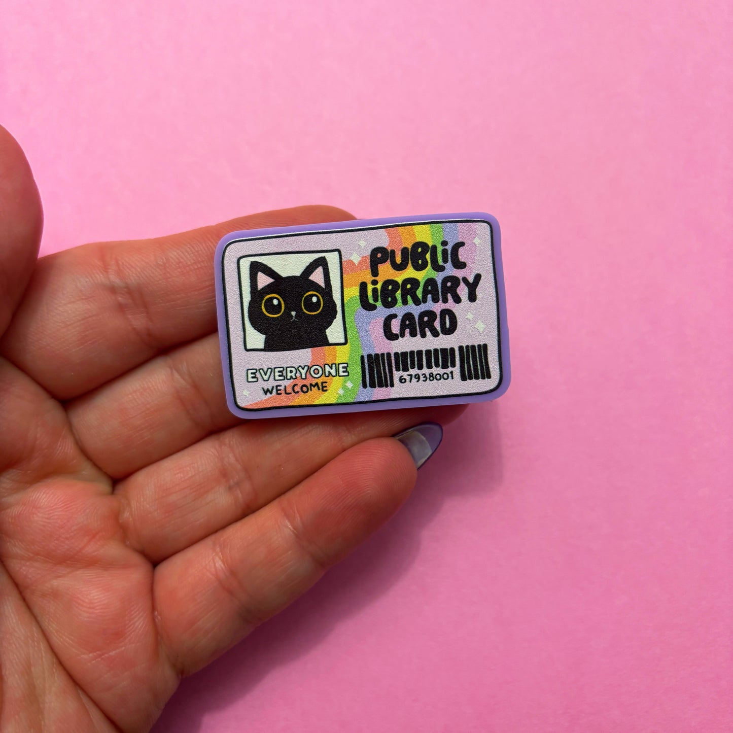 Public Library Card Cat Pin
