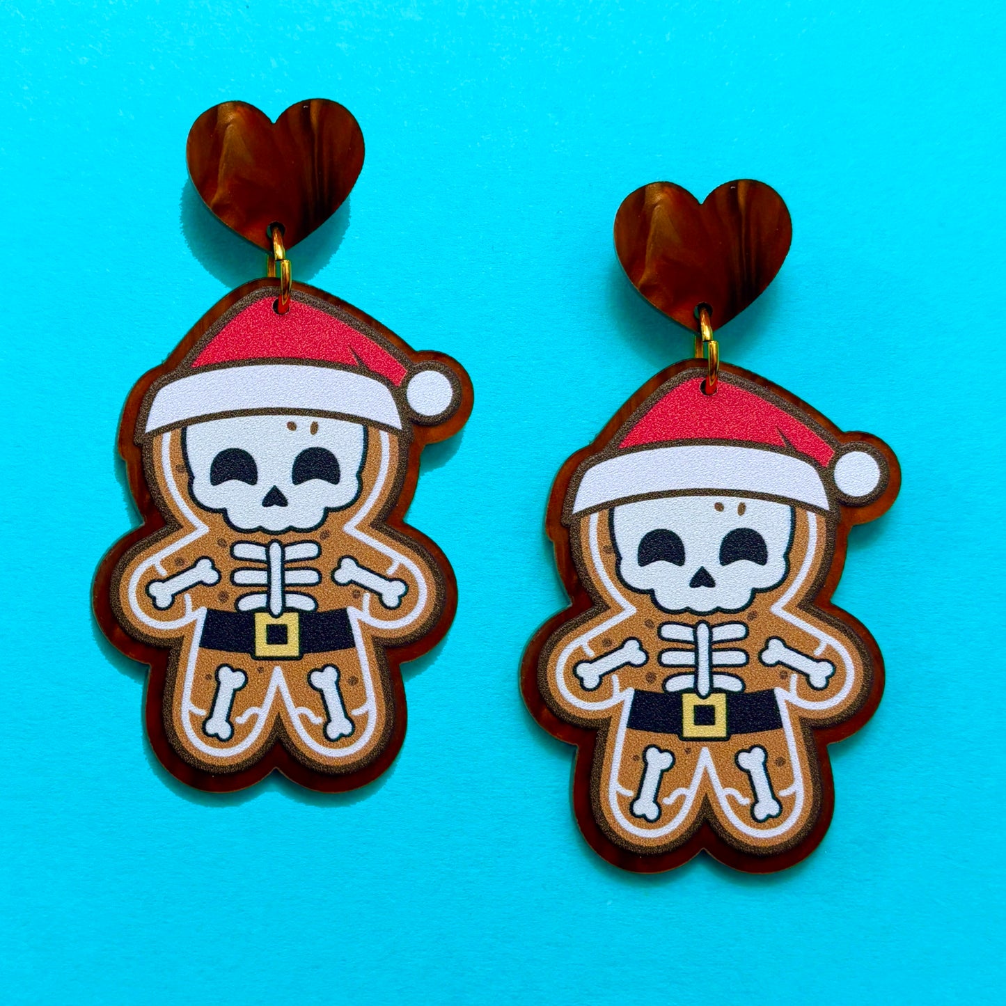 Skeleton Gingerbread Cutie Drop Earrings