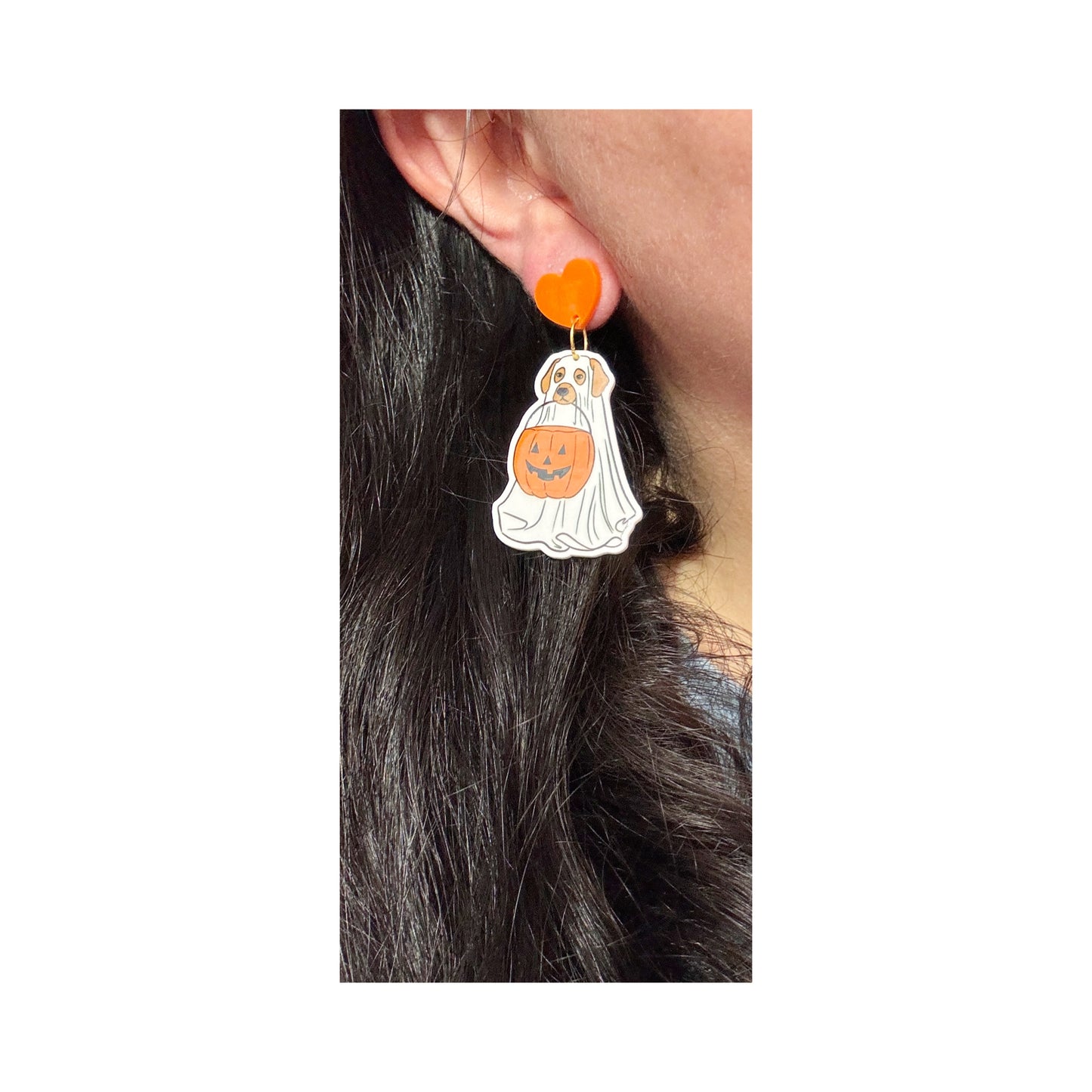 Ghost Pup Drop Earrings
