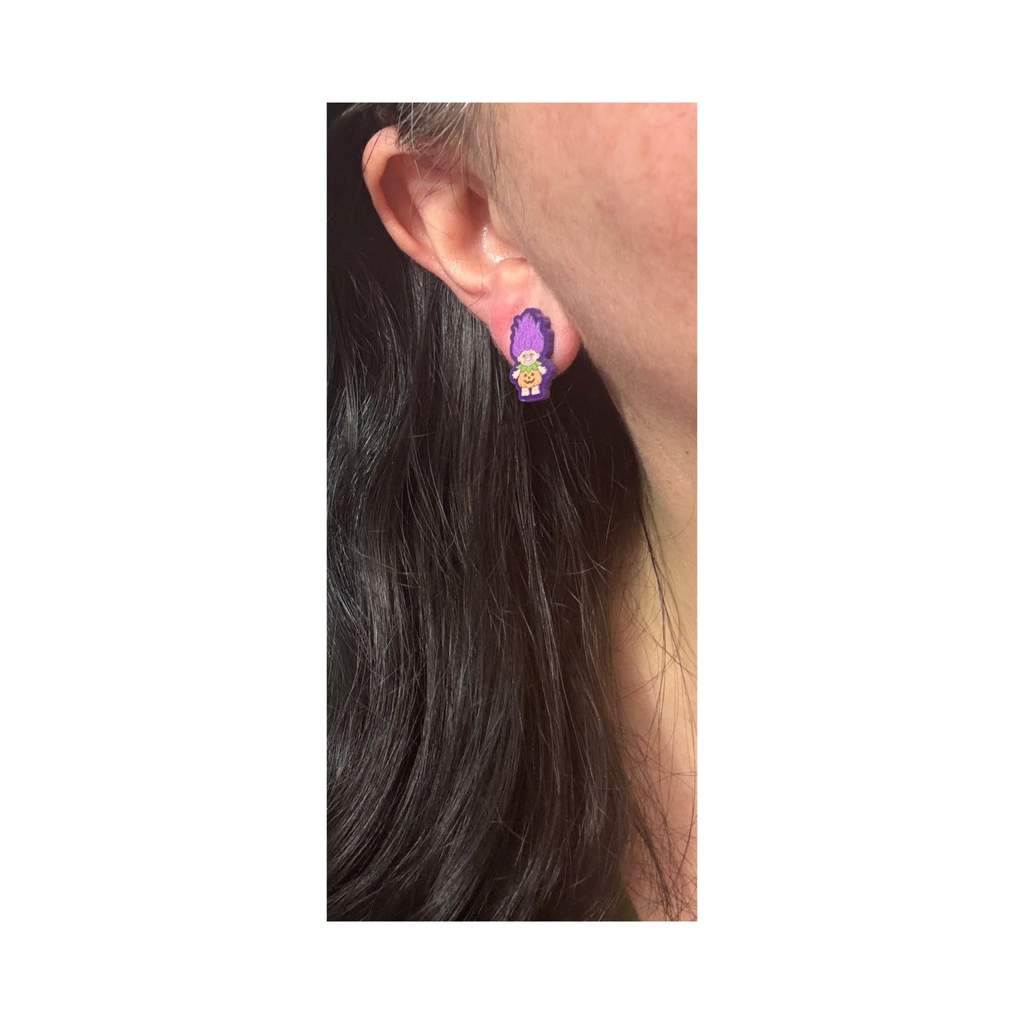 Pumpkin Troll Post Earrings