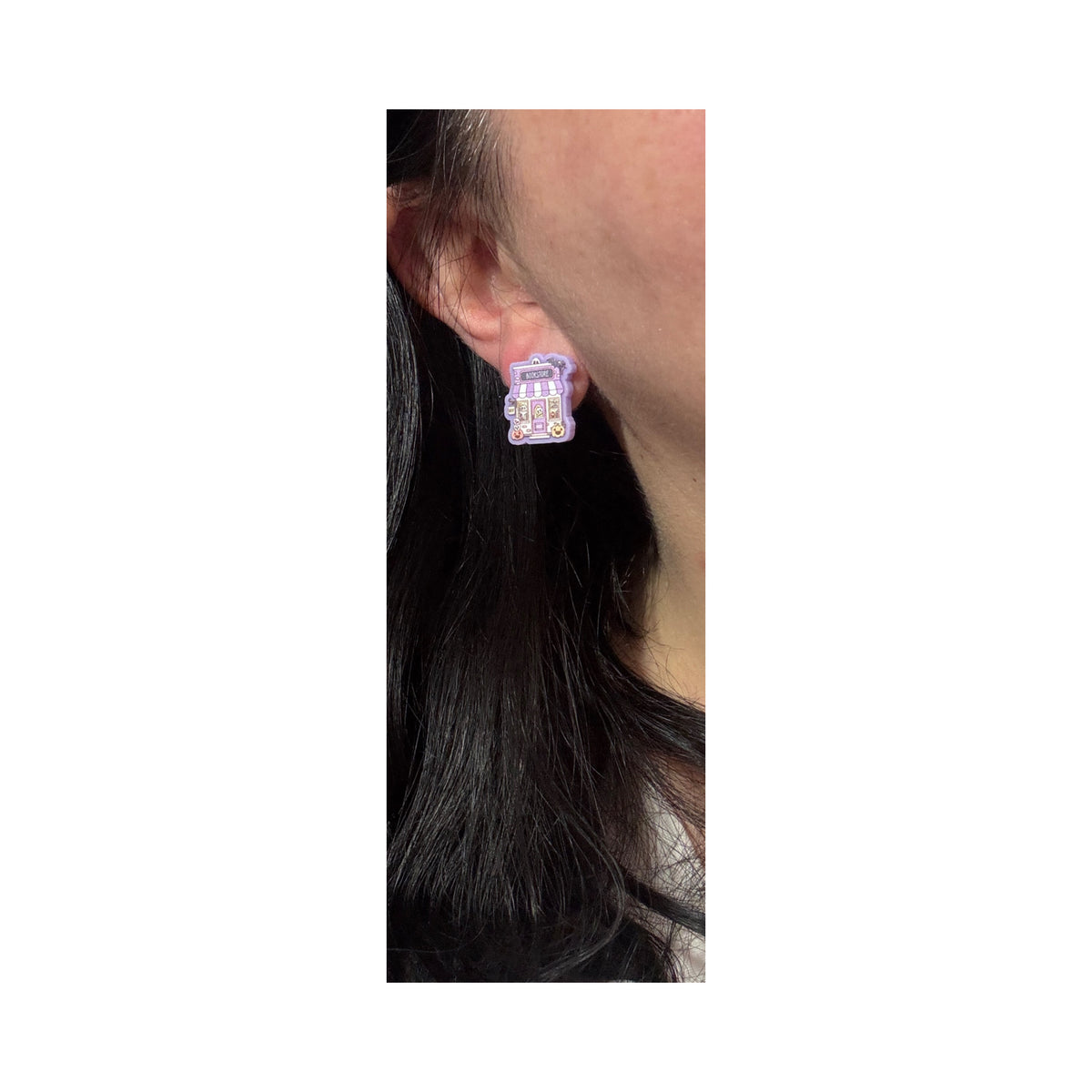Pastel Spooky Bookstore Post Earrings