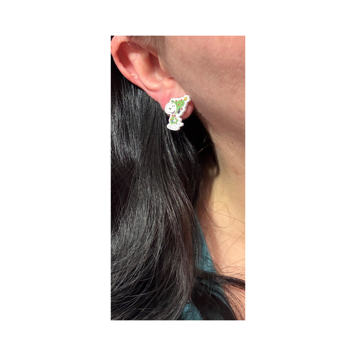 Christmas Tree Beagle Post Earrings