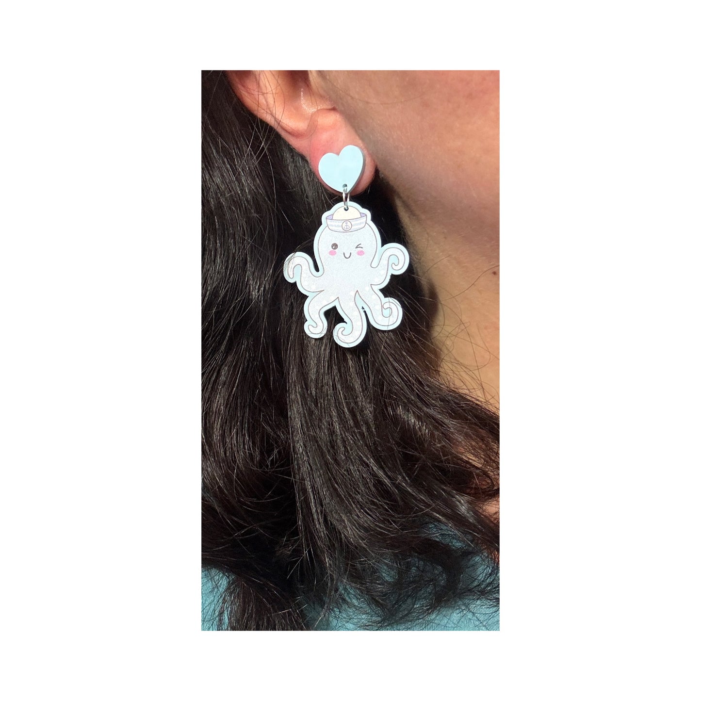 Nautical Pastel Octopus Drop Earrings