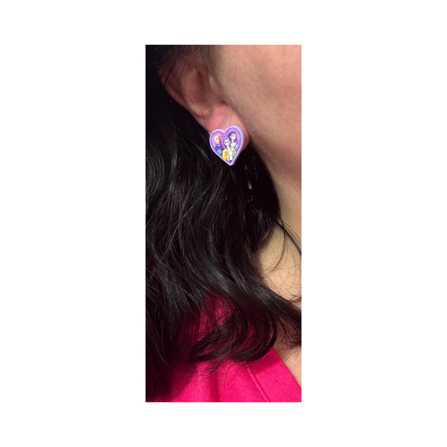 Demon Hunters Heart Post Earrings