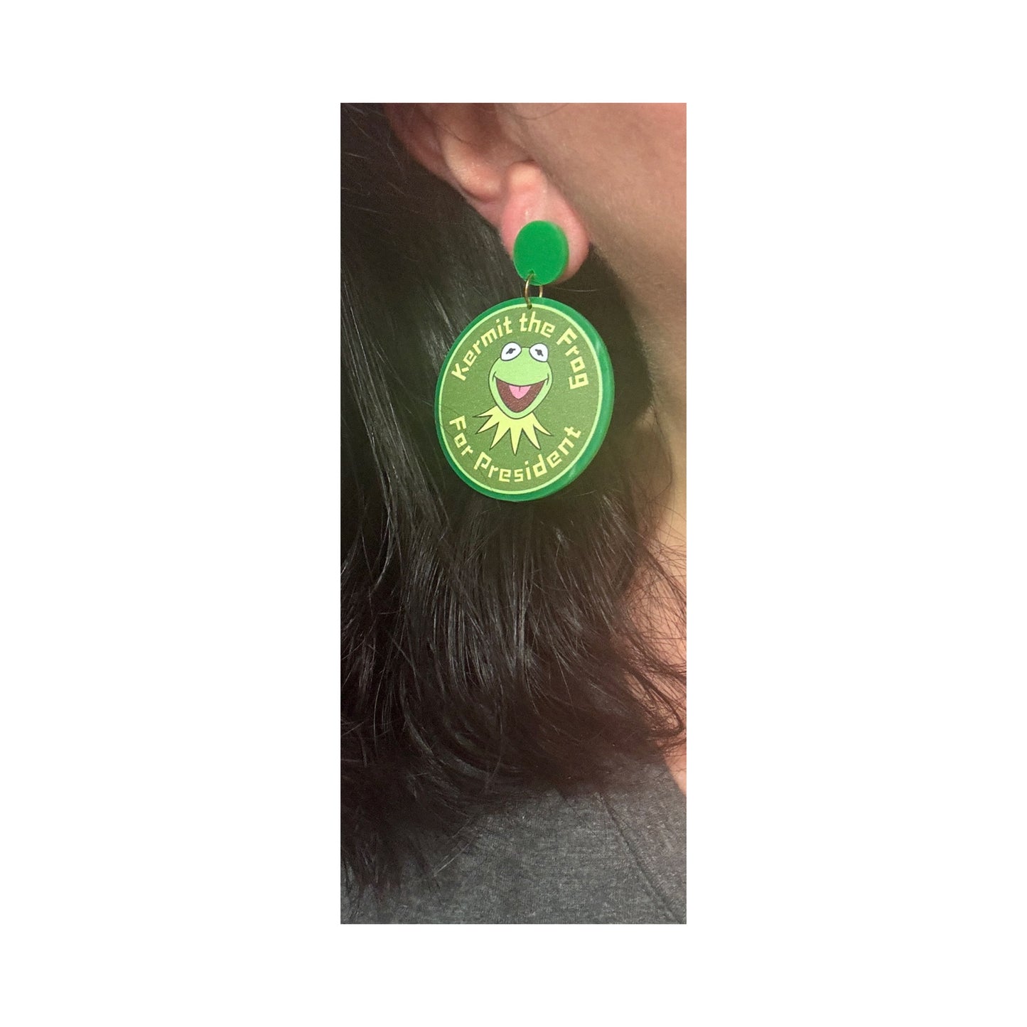 Kermie for President Drop Earrings