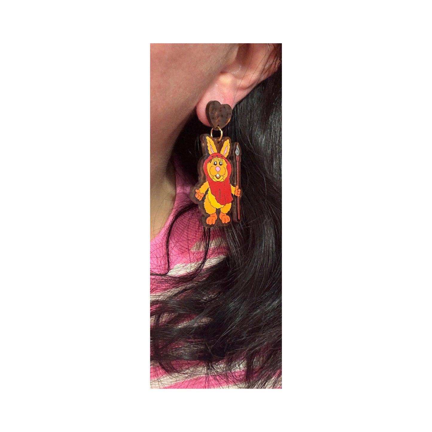 Space Bear Bunny Drop Earrings