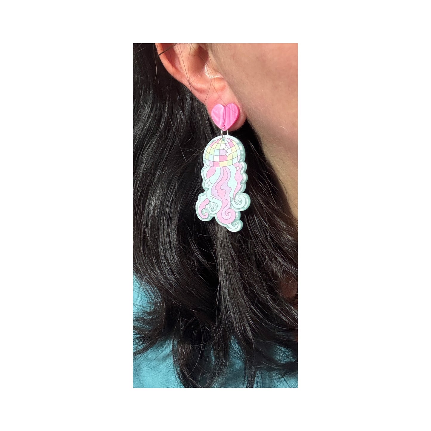 Jellyfish Disco Ball Drop Earrings
