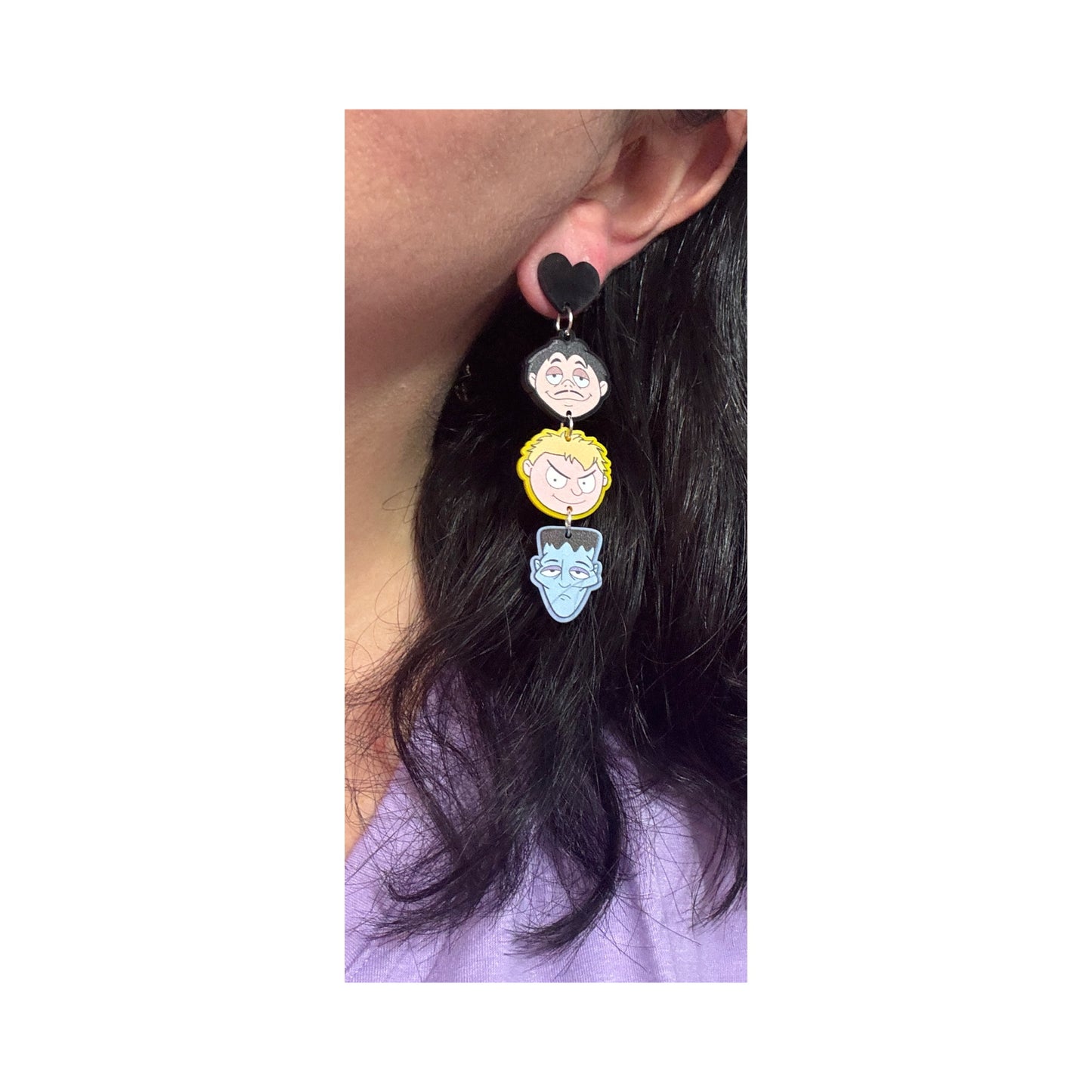 Spooky Family Tiered Drop Earrings