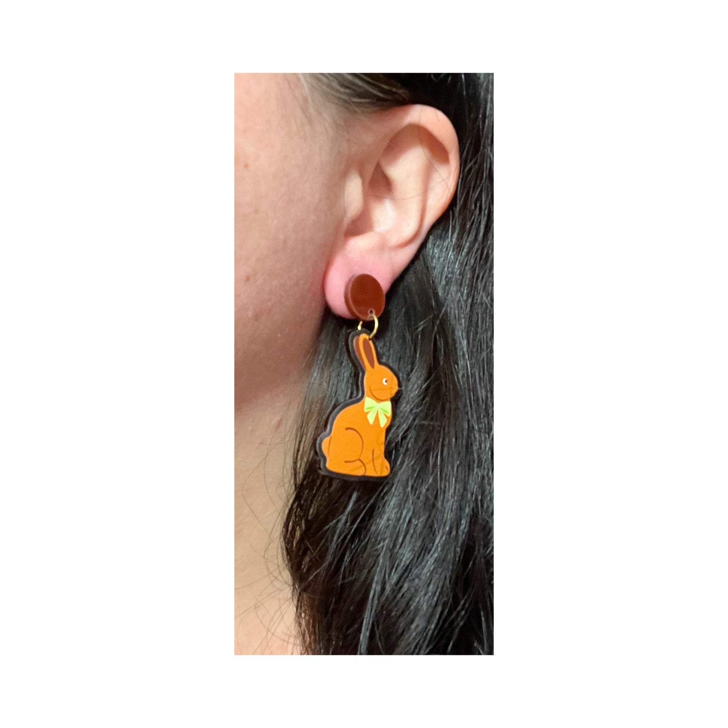 Chocolate Bunny Drop Earrings