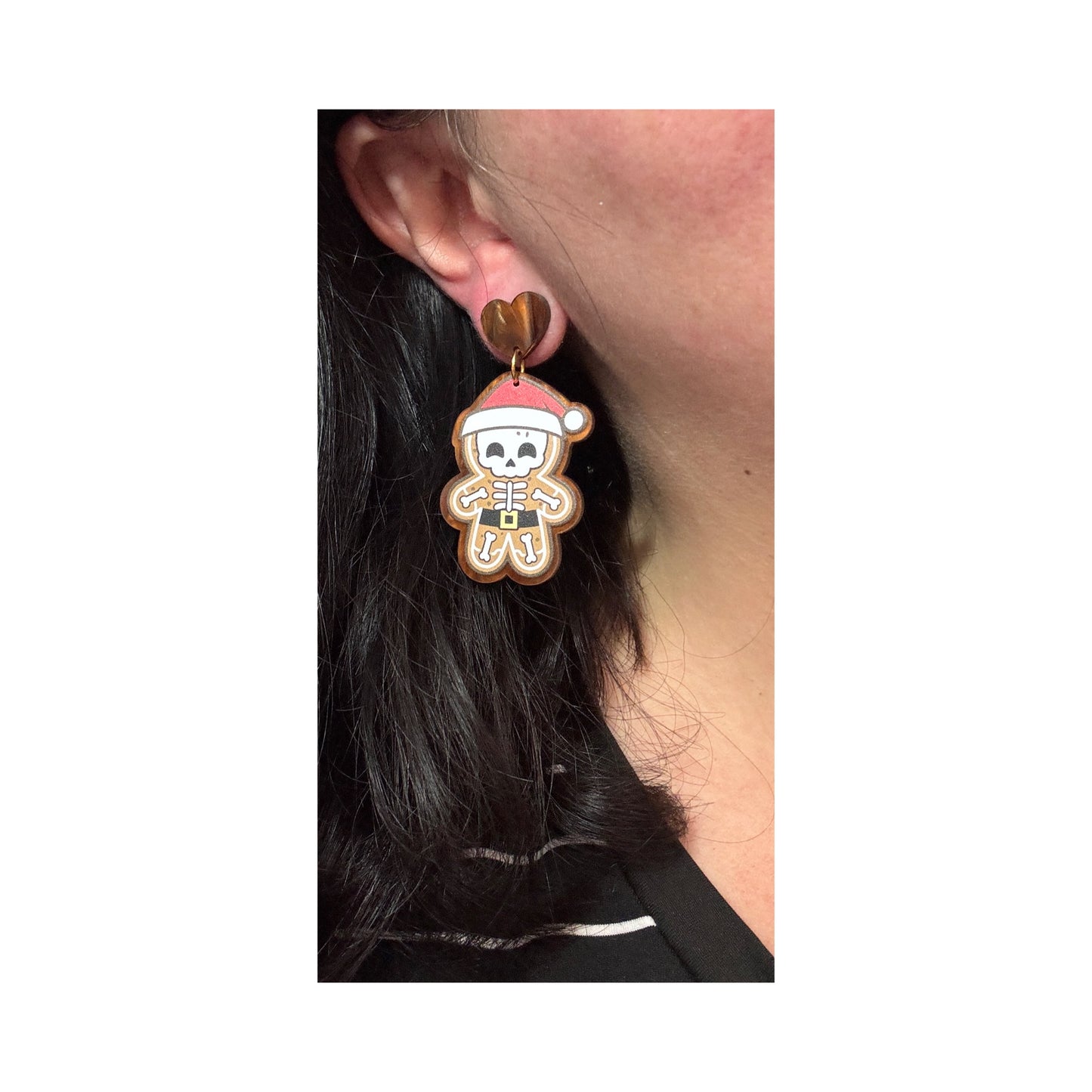 Skeleton Gingerbread Cutie Drop Earrings