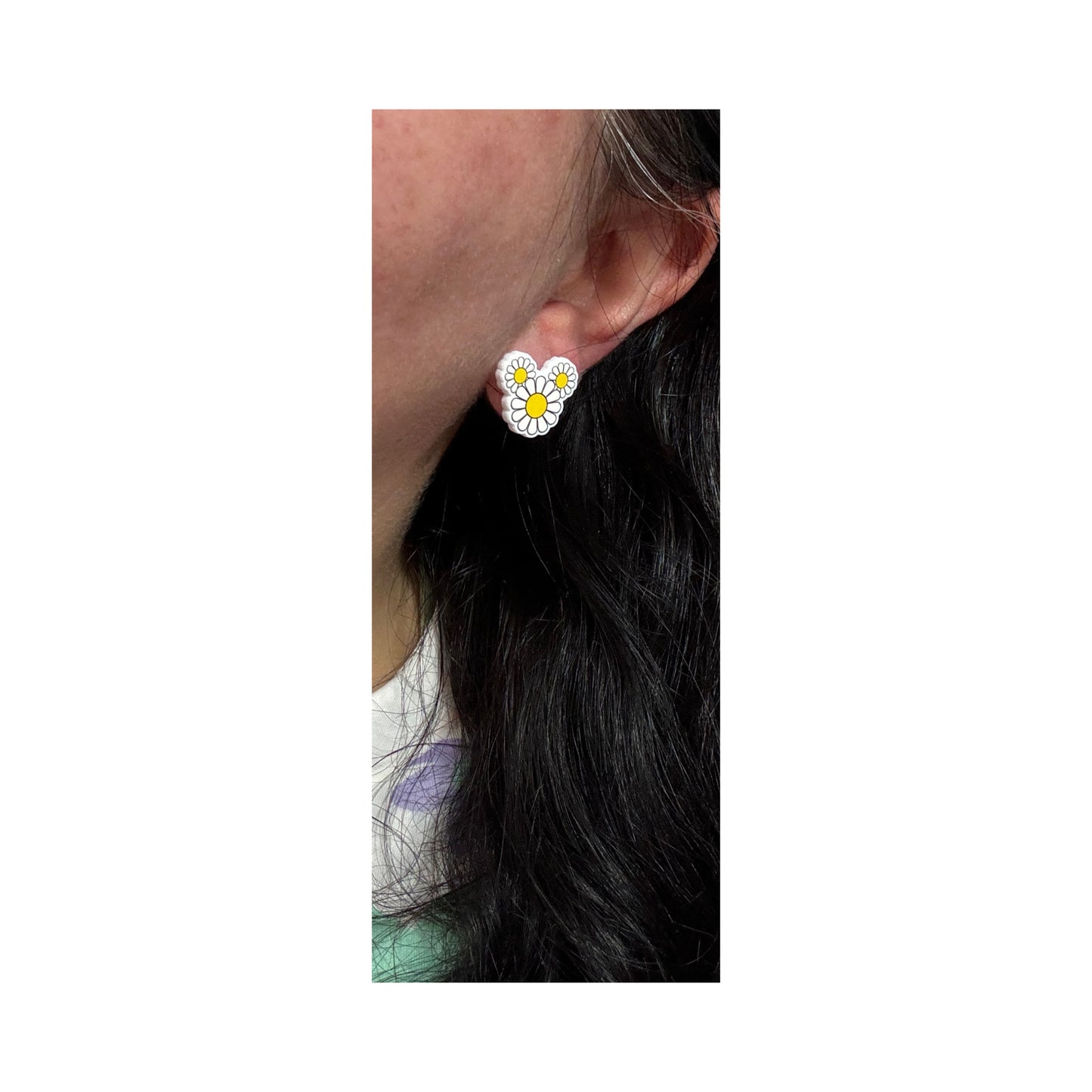 Mouse Daisy Acrylic Post Earrings