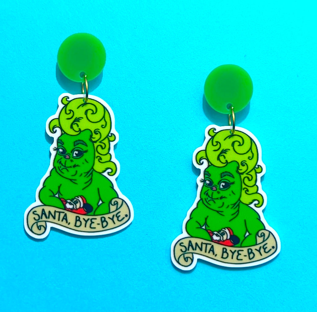 Baby Grinch Drop Earrings
