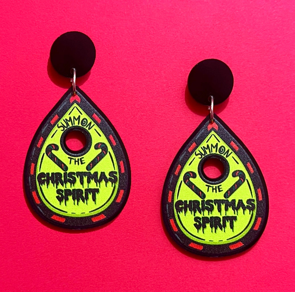 Christmas Ouija Planchette Drop Earrings