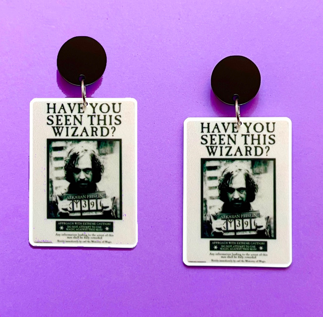 Sirius Wanted Poster Drop Earrings