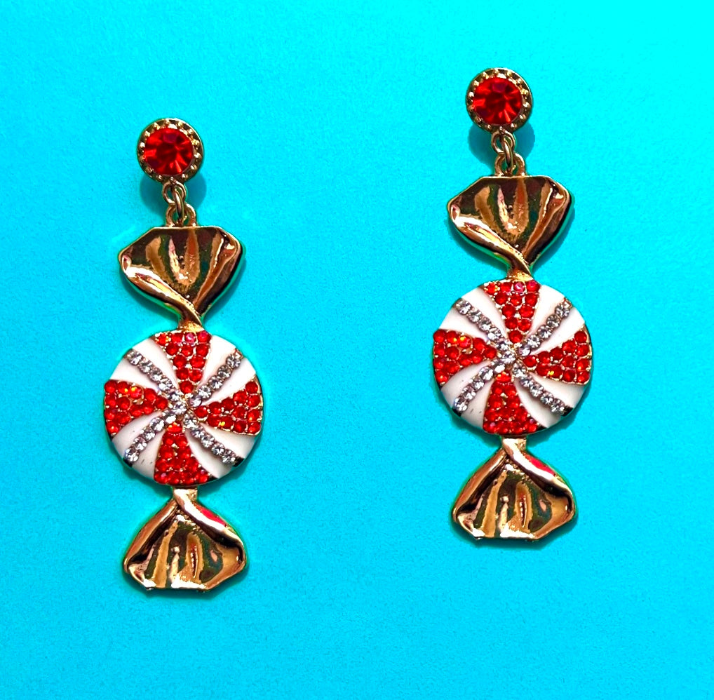 Peppermint Sparkle Drop Earrings