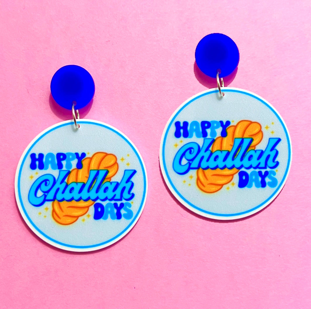 Happy Challah Days Hanukkah Drop Earrings