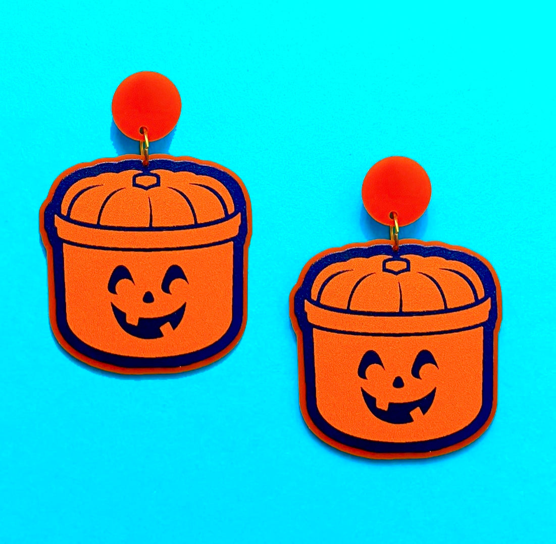 Pumpkin Bucket Drop Earrings