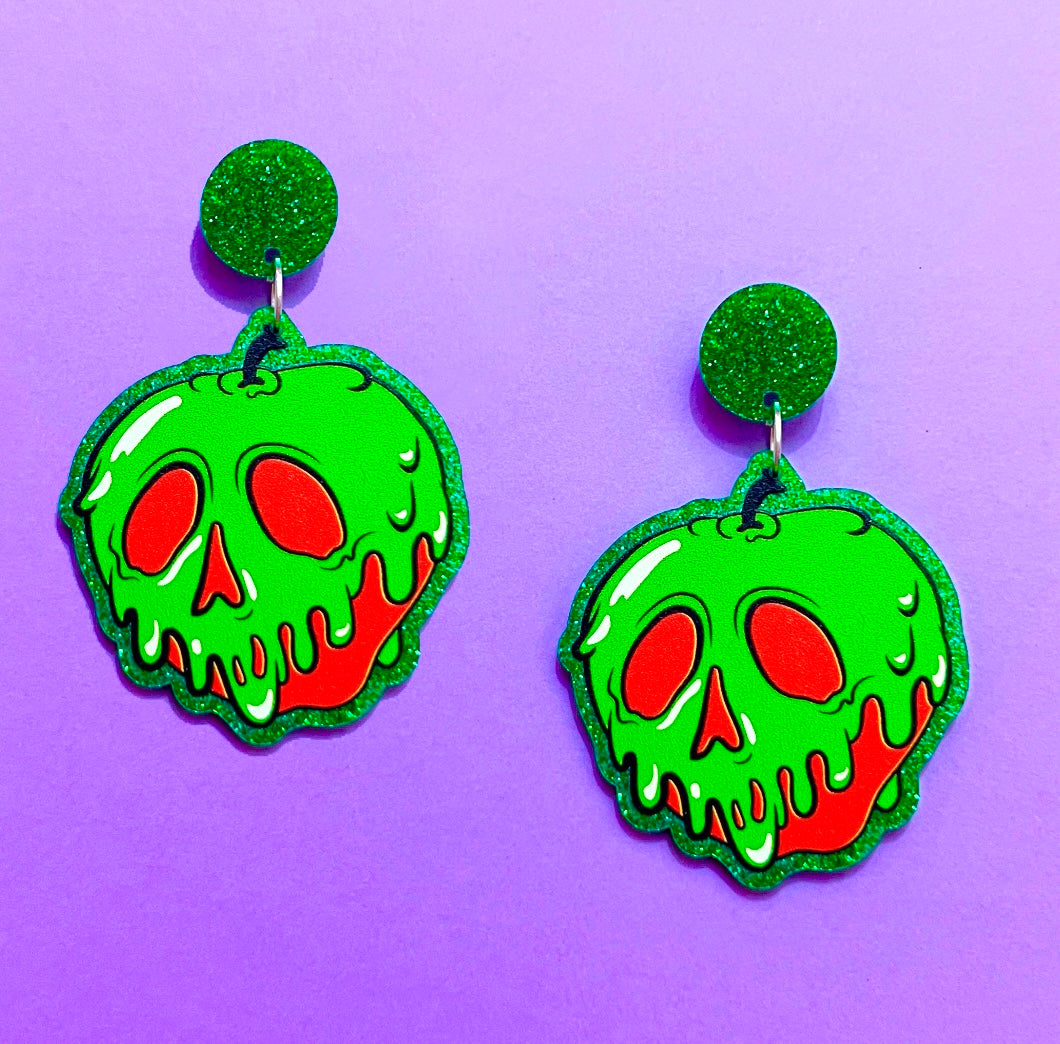 Poison Apple Sparkle Acrylic Drop Earrings