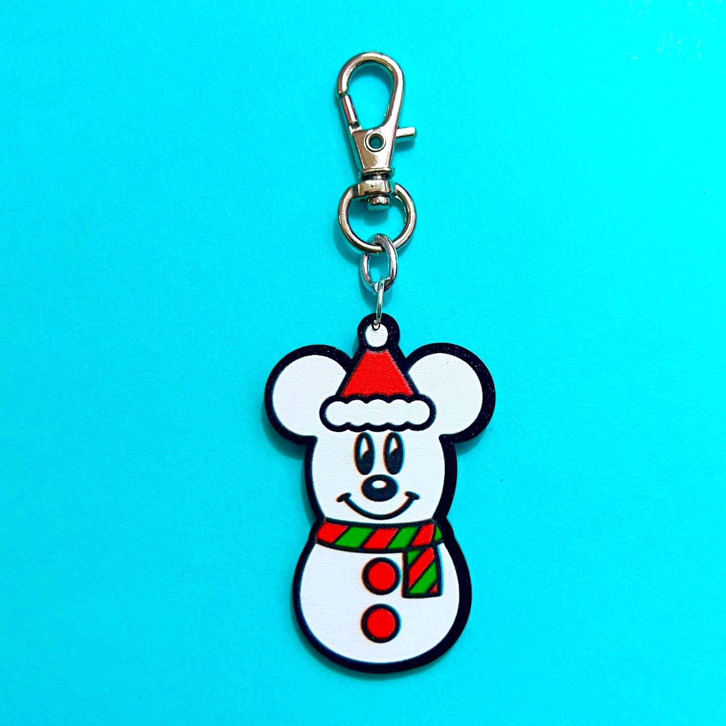 Mouse Snowman Bag Charm or Keychain