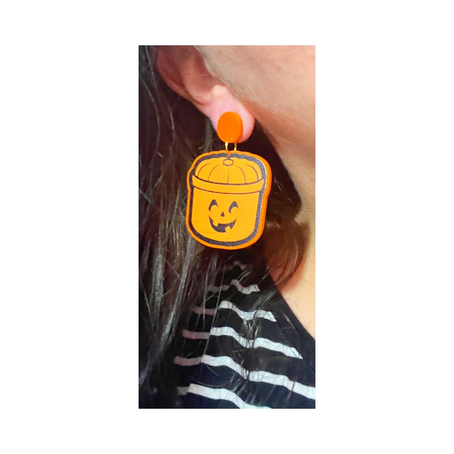 Pumpkin Bucket Drop Earrings